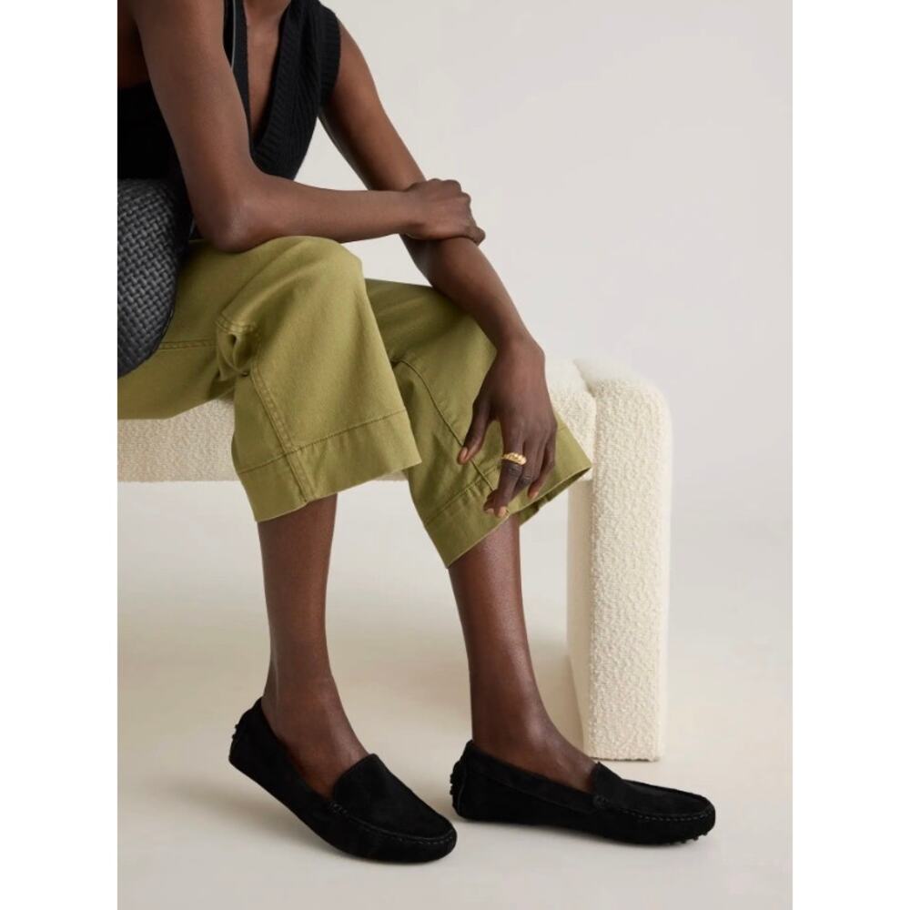 New! Quince 00% Suede Driver Loafer Size 7 Black